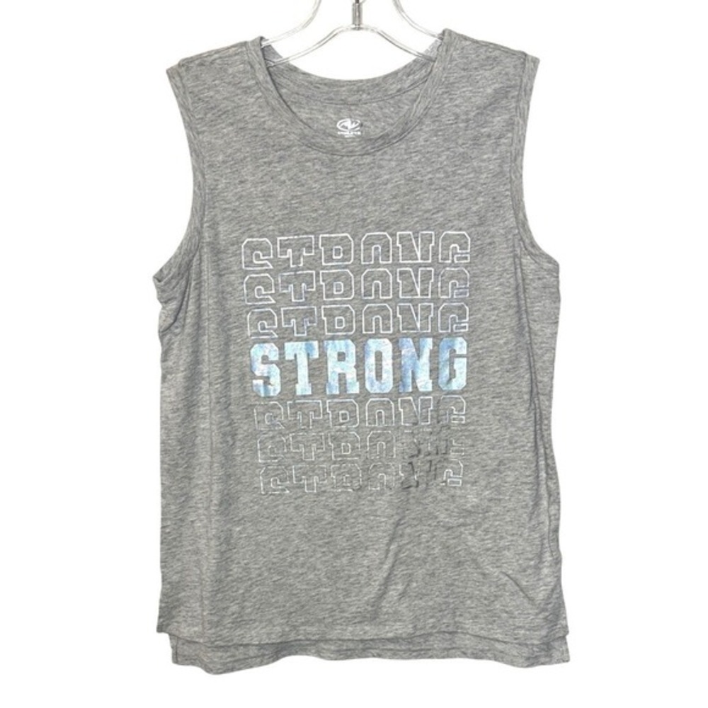 Gray Sleeveless 'Strong' Graphic Tank Top‎ 14/16